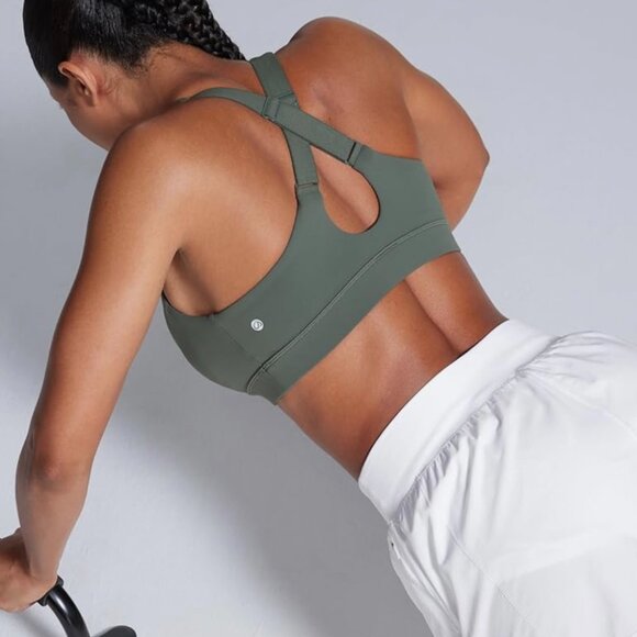 CRZ Yoga ButterBreeze Criss Cross Back Sports Bra - Medium Grey Sage - NWT - Picture 8 of 8